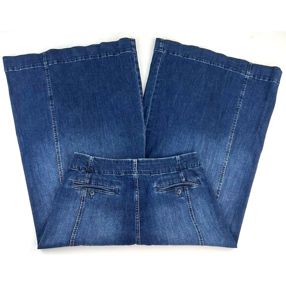 Maeve Jeans Womens 32x26 Palazzo Ultra Wide Leg Crop Culotte High Rise Boho Chic - Picture 3 of 10